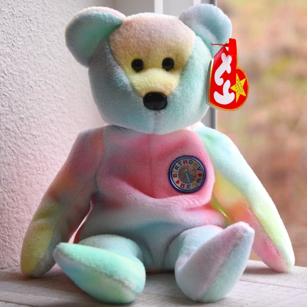 Ty Beanie Baby Tie Dye Birthday Bear 1999 NWT